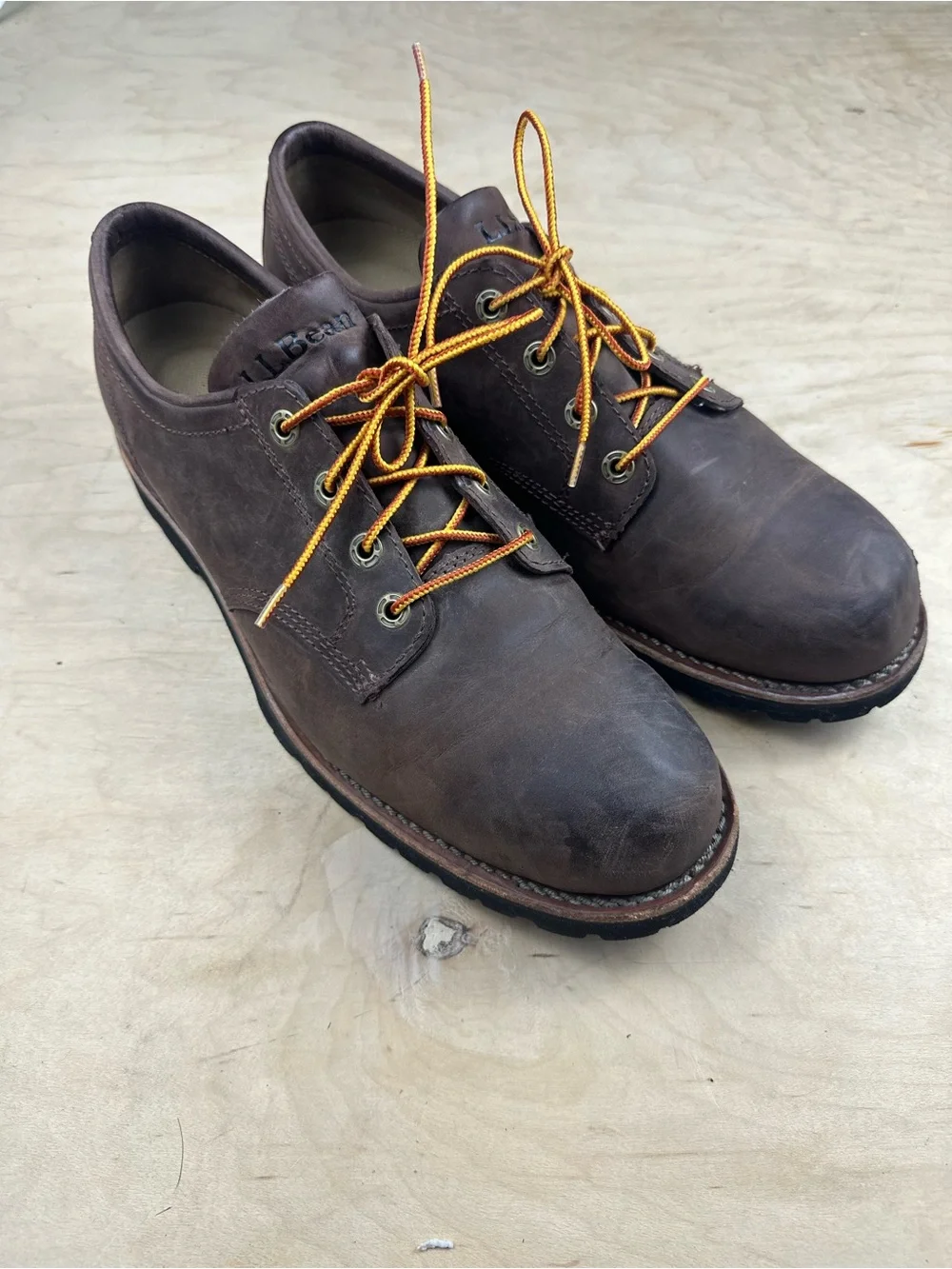 L.L. Bean Men's Brown Leather Work Oxford